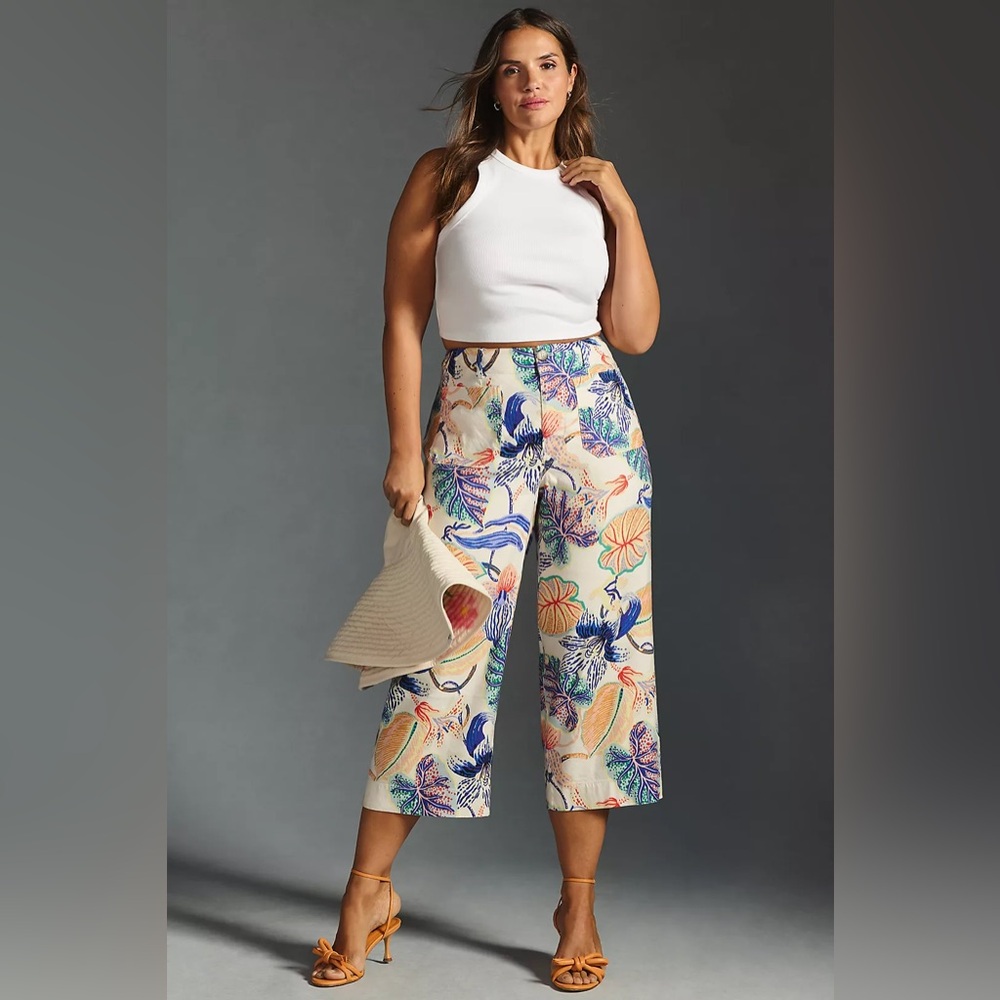 Anthropologie Maeve Cropped Wide-Leg Pants | Exclusive Release | EUC